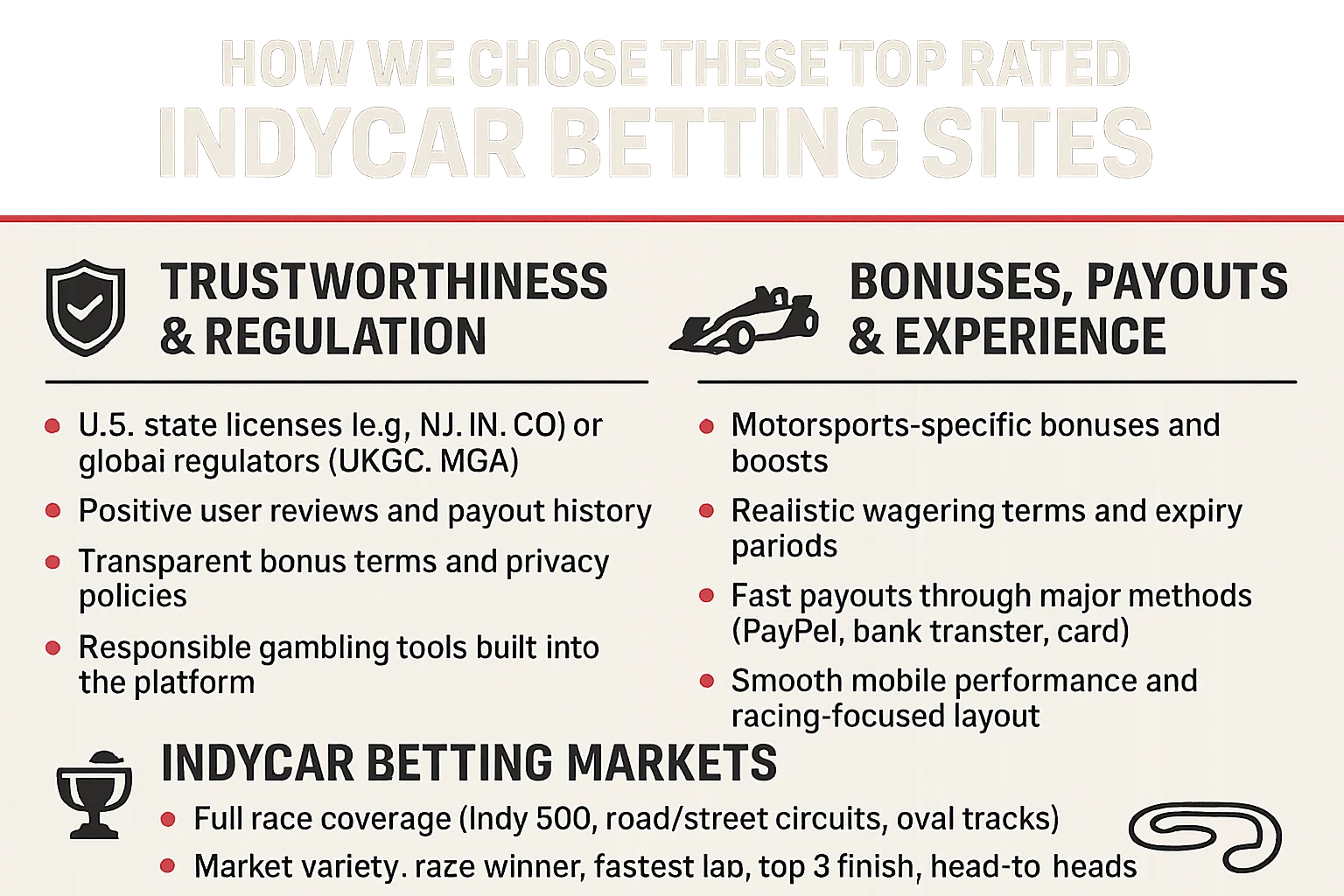 How We Chose These Top Rated IndyCar Betting Sites